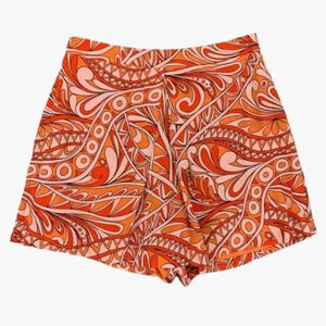 Express Super High Waisted Orange Printed Mini Skort Size 12